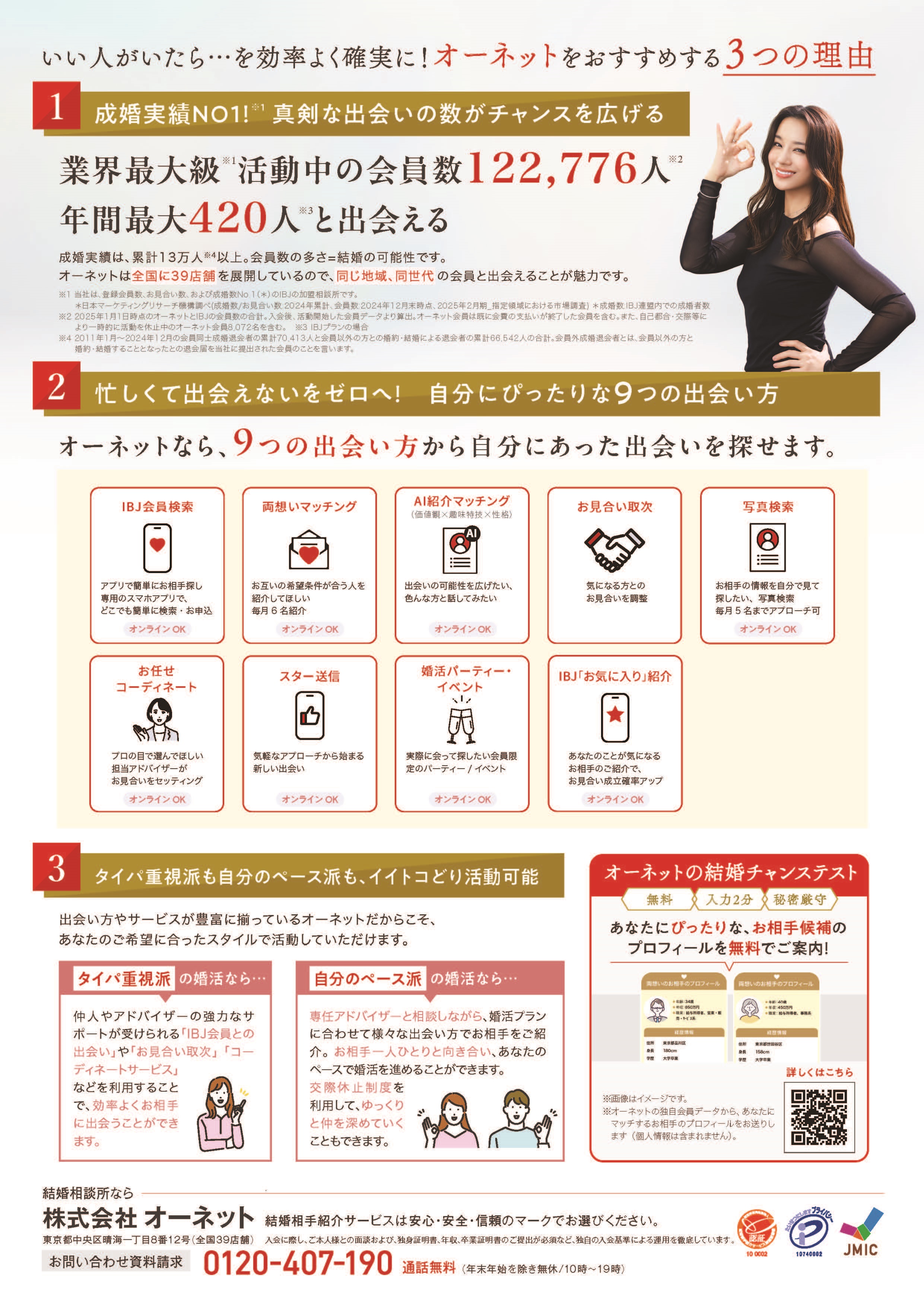 オーネットなら自分に合った出会い探しができます